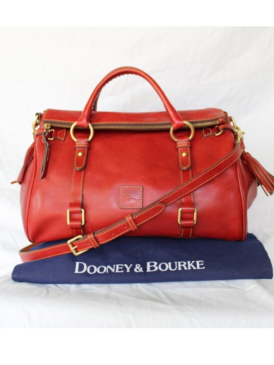 Dooney & Bourke Handbags - SOLD Dooney & Bourke red leather Florentine Vachetta satchel cross body SOLD